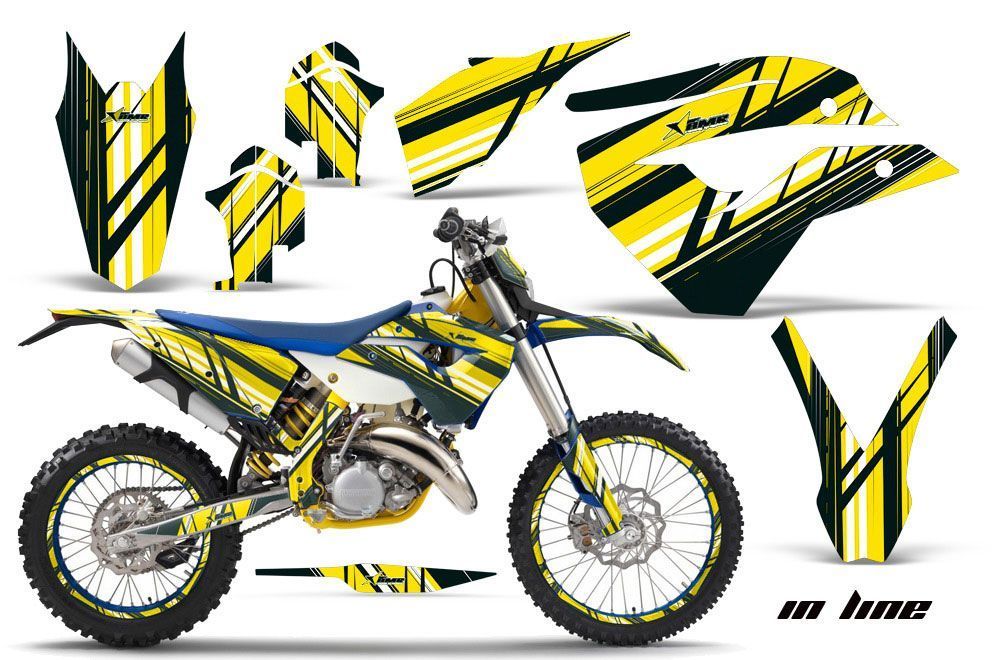 Husaberg TE 125 Dirt Bike Graphic Kit - 2011-2012 In Line Yellow