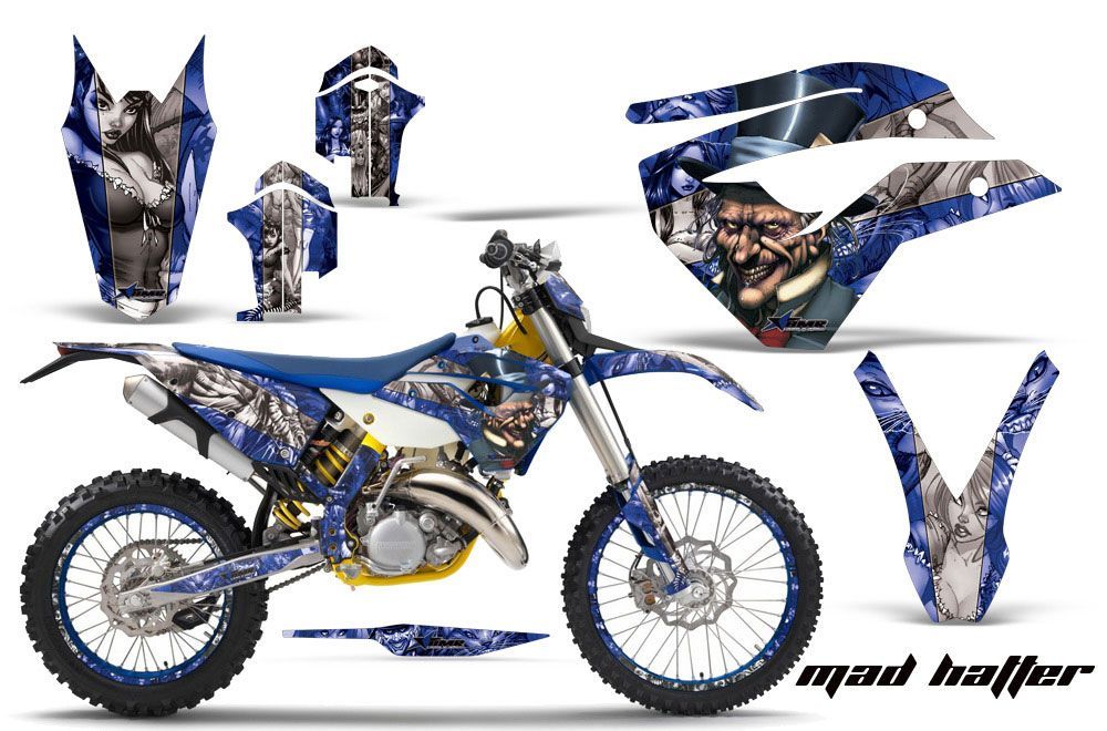 Husaberg TE 125 Dirt Bike Graphic Kit - 2011-2012 Mad Hatter Blue