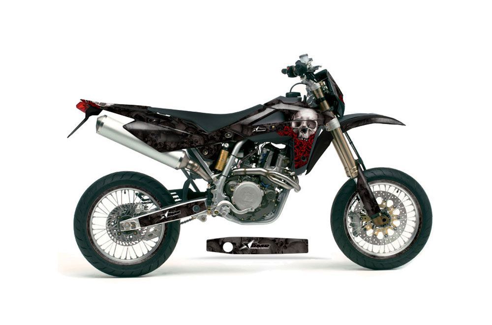 Husqvarna SM / SMR 450 / 530 Dirt Bike Graphic Kit - 2005-2010 Bone Collector Black
