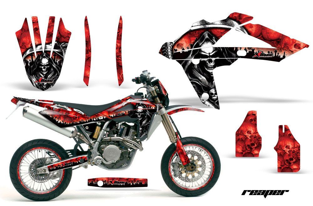 Husqvarna SM / SMR 450 / 530 Dirt Bike Graphic Kit - 2005-2010 Reaper Red