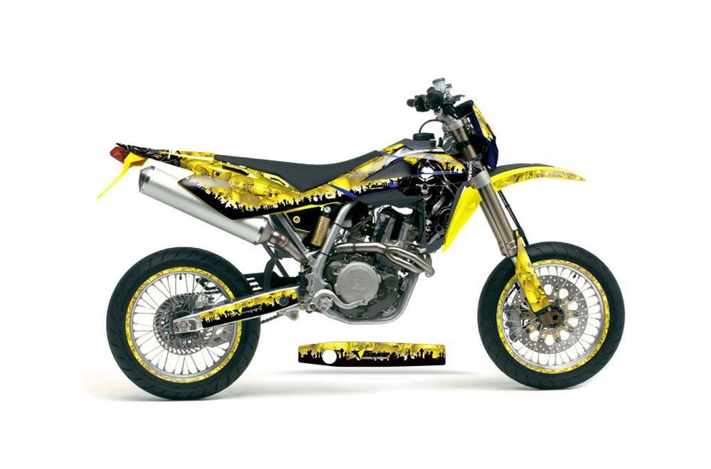 Husqvarna SM / SMR 450 / 530 Dirt Bike Graphic Kit - 2005-2010 Reaper Yellow