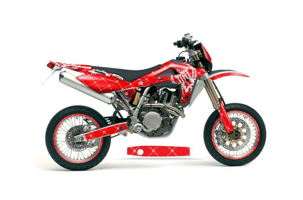 Husqvarna SM / SMR 450 / 530 Dirt Bike Graphic Kit - 2005-2010 Silver Star - Reloaded Red