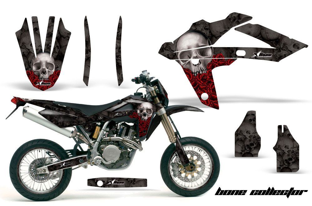 Husqvarna SM / SMR 450 / 530 Dirt Bike Graphic Kit - 2005-2010 Bone Collector Black