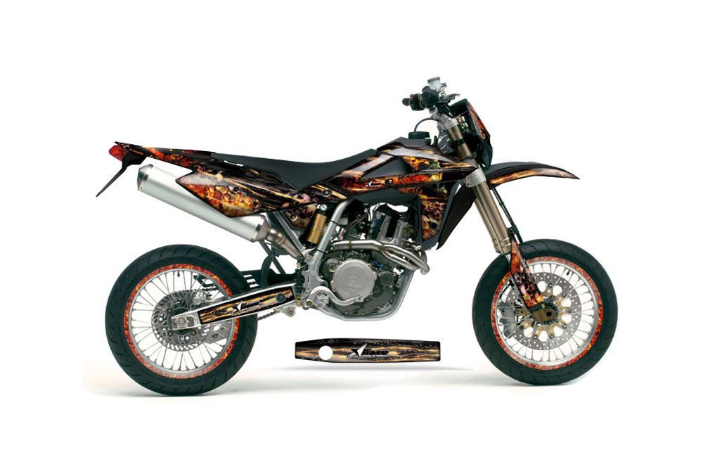 Husqvarna TC / TE 450 Dirt Bike Graphic Kit - 2005-2010 Firestorm Black