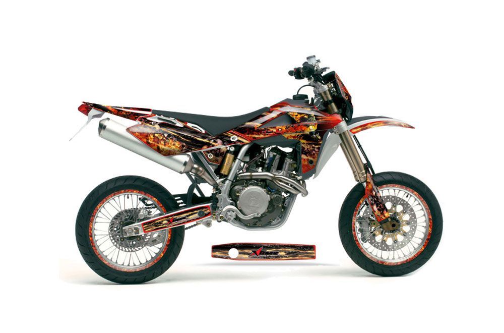 Husqvarna SM / SMR 450 / 530 Dirt Bike Graphic Kit - 2005-2010 Firestorm Red