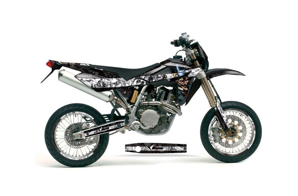 Husqvarna SM / SMR 450 / 530 Dirt Bike Graphic Kit - 2005-2010 Mad Hatter Black