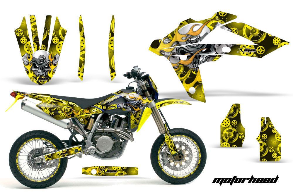Husqvarna TC / TE 450 Dirt Bike Graphic Kit - 2005-2010 Motorhead Yellow