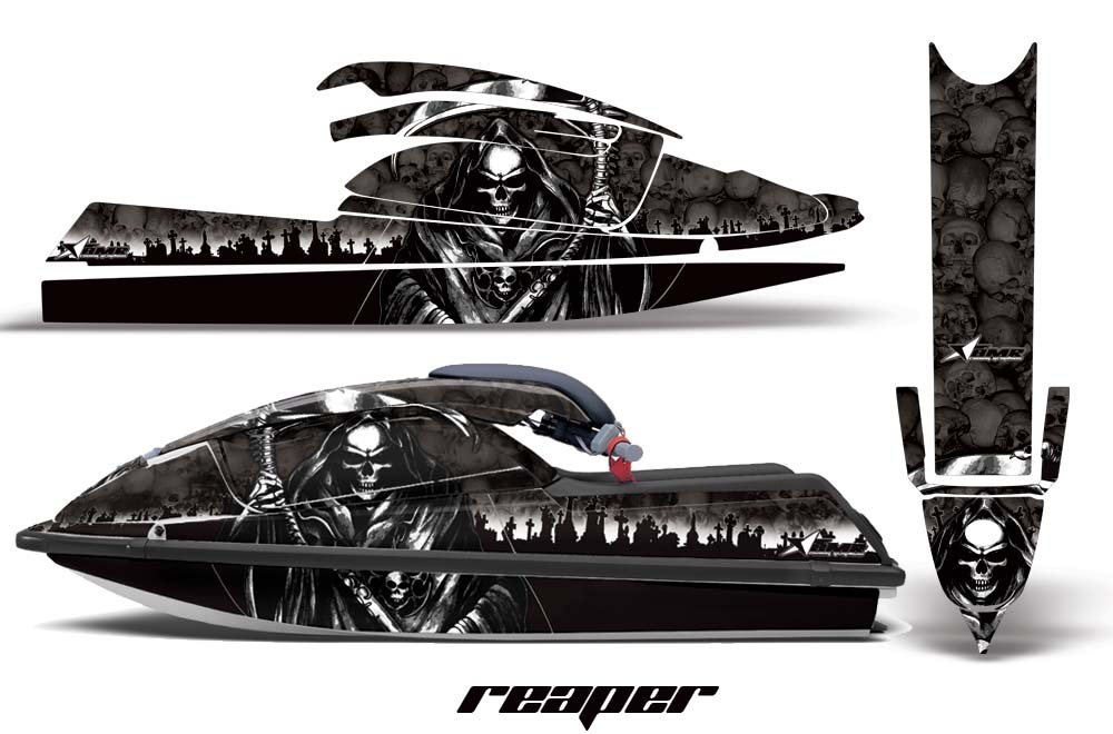 Kawasaki 750 SX / SXR Jet Ski Graphic Kit - 1992-1998 Reaper Black
