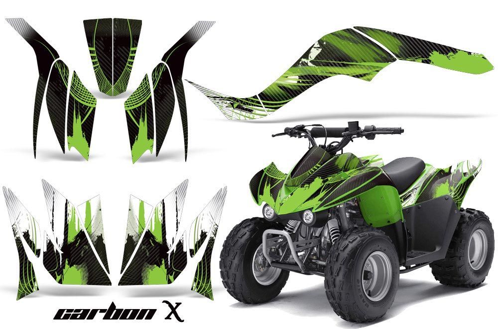 Kawasaki KFX 50 / 90 ATV Graphic Kit - 2007-2021 Carbon X Green
