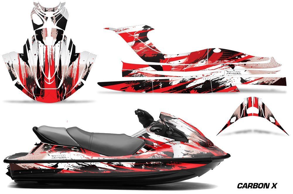 Kawasaki STX 15F Jet Ski Graphic Kit 2003-2018 Carbon X Red
