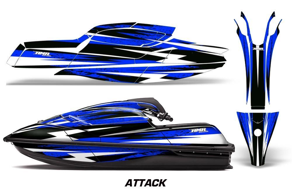 Kawasaki SX-R SXR JS1500 Jet Ski Graphic Kawi Kit 2017-2020 Attack Blue