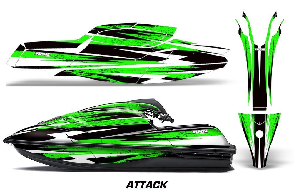 Kawasaki SX-R SXR JS1500 Jet Ski Graphic Kawi Kit 2017-2020 Attack Green