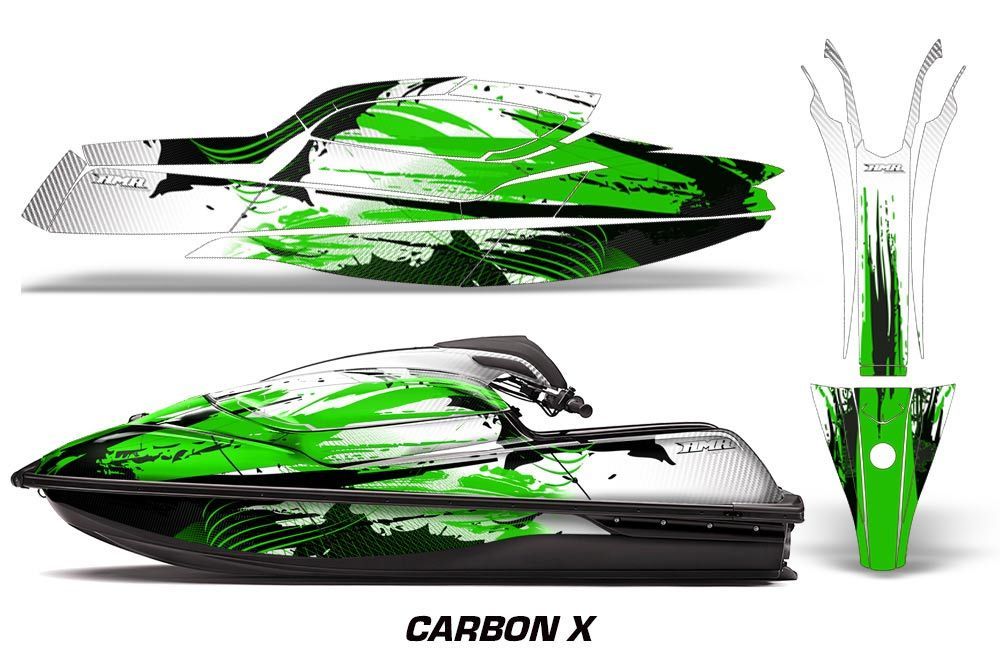 Kawasaki SX-R SXR JS1500 Jet Ski Graphic Kawi Kit 2017-2020 Carbon X Green