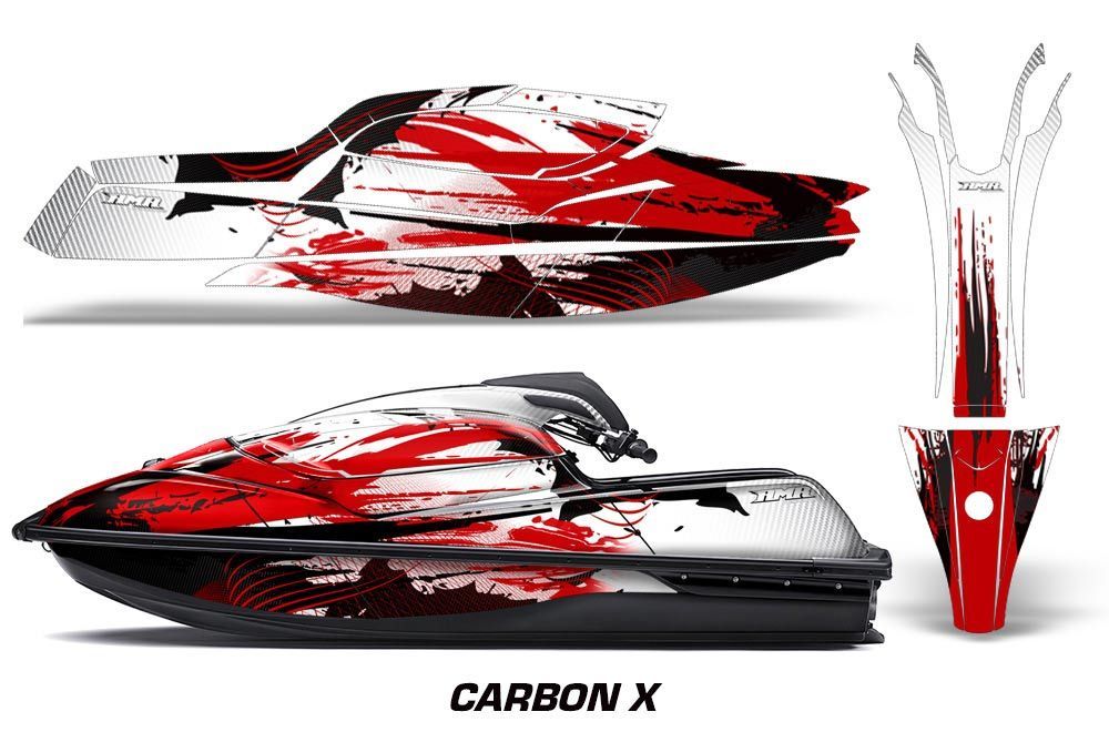 Kawasaki SX-R SXR JS1500 Jet Ski Graphic Kawi Kit 2017-2020 Carbon X Red