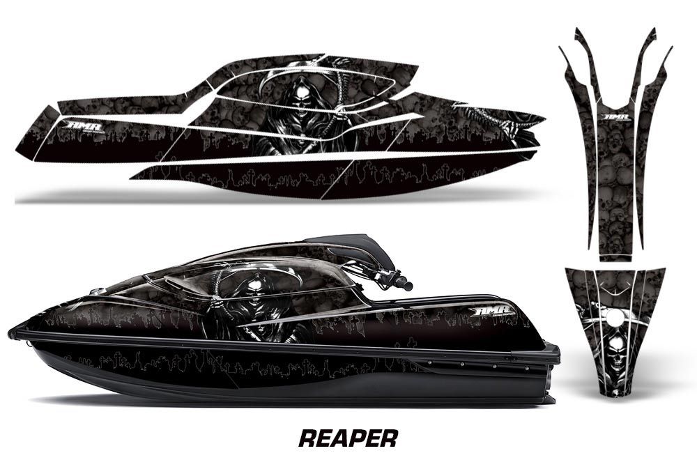 Kawasaki SX-R SXR JS1500 Jet Ski Graphic Kawi Kit 2017-2020 Reaper Black