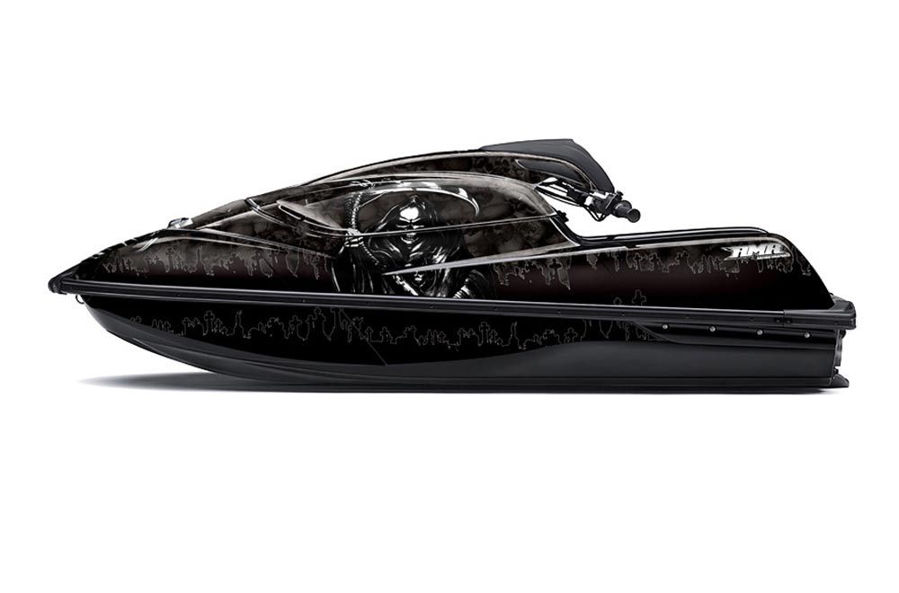 Kawasaki SX-R SXR JS1500 Jet Ski Graphic Kawi Kit 2017-2020 Reaper Black