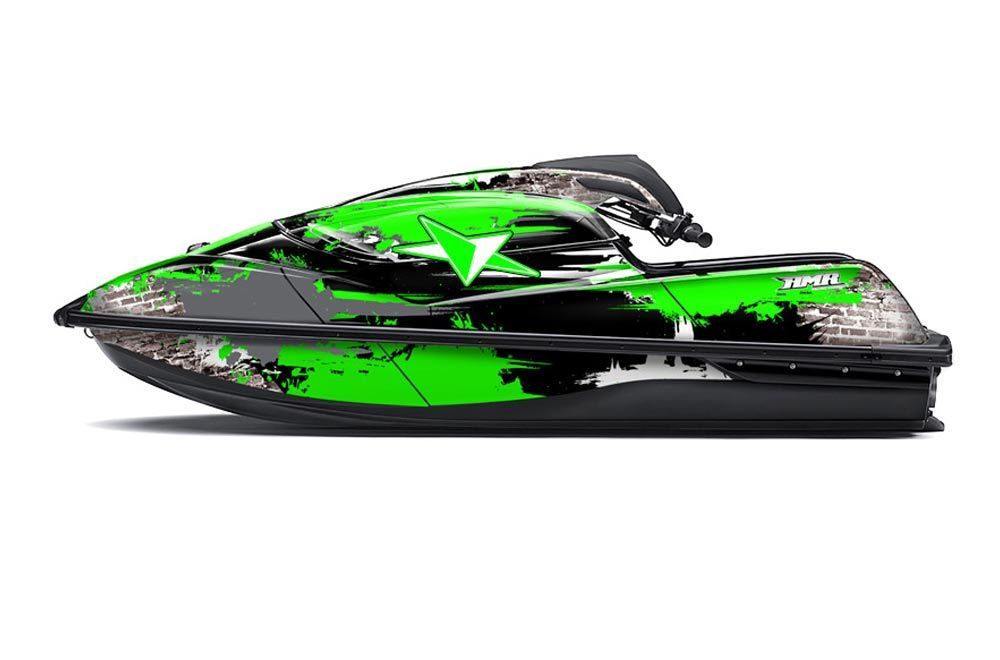Kawasaki SX-R SXR JS1500 Jet Ski Graphic Kawi Kit 2017-2020 Street Star Green