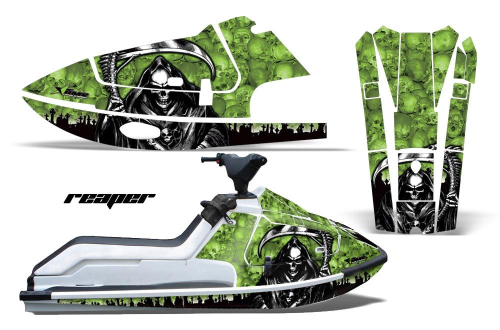 Kawasaki X2 650 Jet Ski Graphic Kit - 1986-1995 Reaper Green