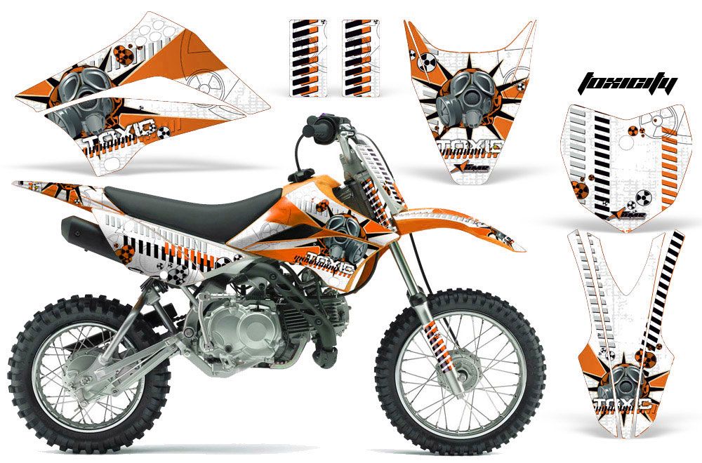 Kawasaki KLX110L Dirt Bike Graphic Kit - 2010-2018 Toxicity Orange