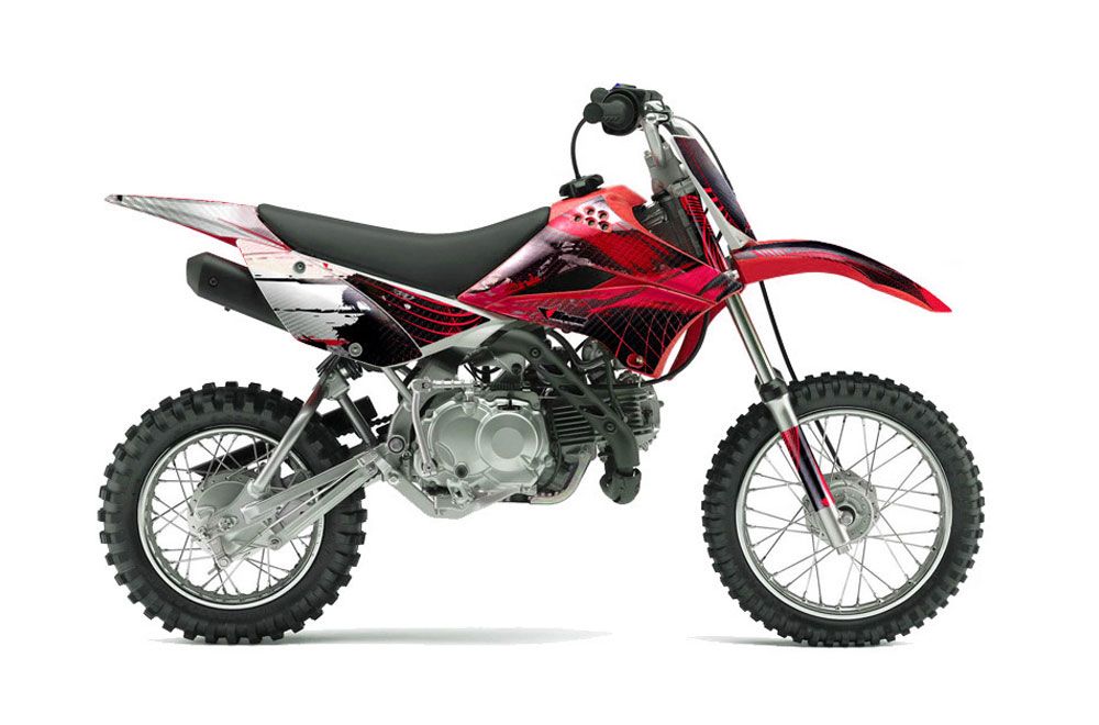 Kawasaki KLX110L Dirt Bike Graphic Kit - 2010-2018 Carbon X Red