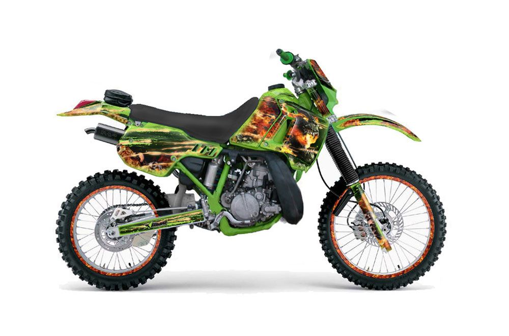 Kawasaki KDX200 Dirt Bike Graphic Kit - 1989-1994 Firestorm Green