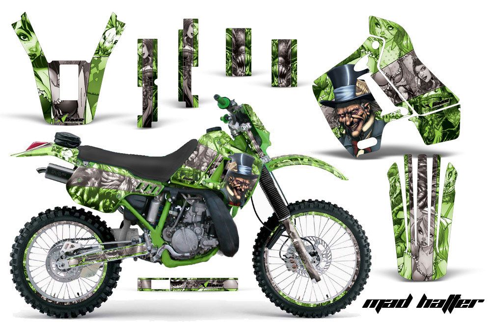 Kawasaki KDX200 Dirt Bike Graphic Kit - 1989-1994 Mad Hatter Green