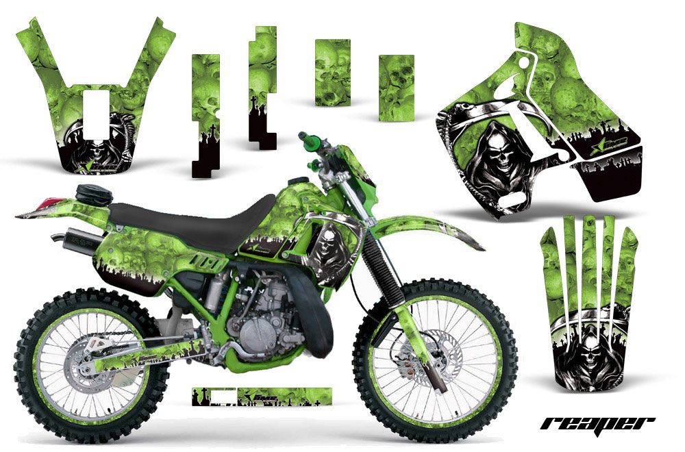 Kawasaki KDX200 Dirt Bike Graphic Kit - 1989-1994 Reaper Green