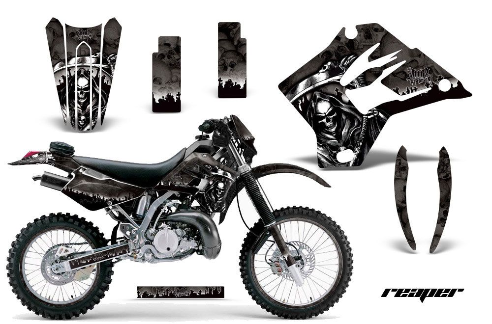 Kawasaki KDX220 Dirt Bike Graphic Kit - 1997-2005 Reaper Black