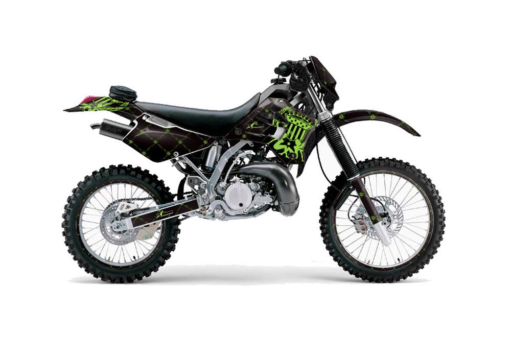 Kawasaki KDX200 Dirt Bike Graphic Kit - 1995-2006 Silver Star - Reloaded Green