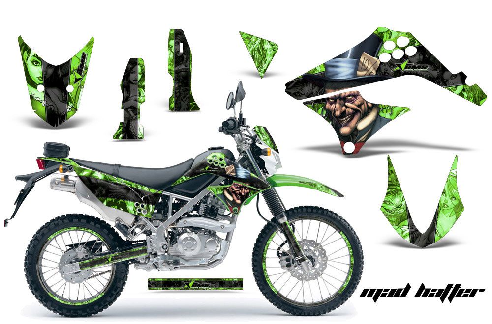 Kawasaki KLX125 D Tracker Dirt Bike Graphic Kit - 2010-2016 Mad Hatter Green