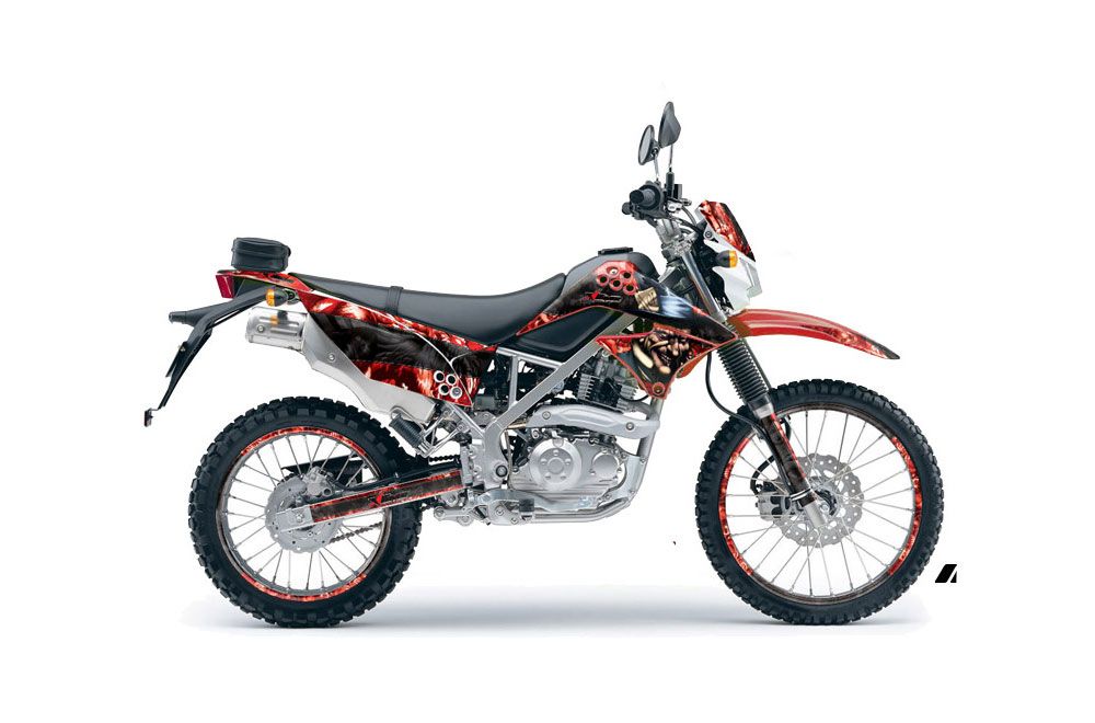 Kawasaki KLX125 D Tracker Dirt Bike Graphic Kit - 2010-2016 Mad Hatter Red