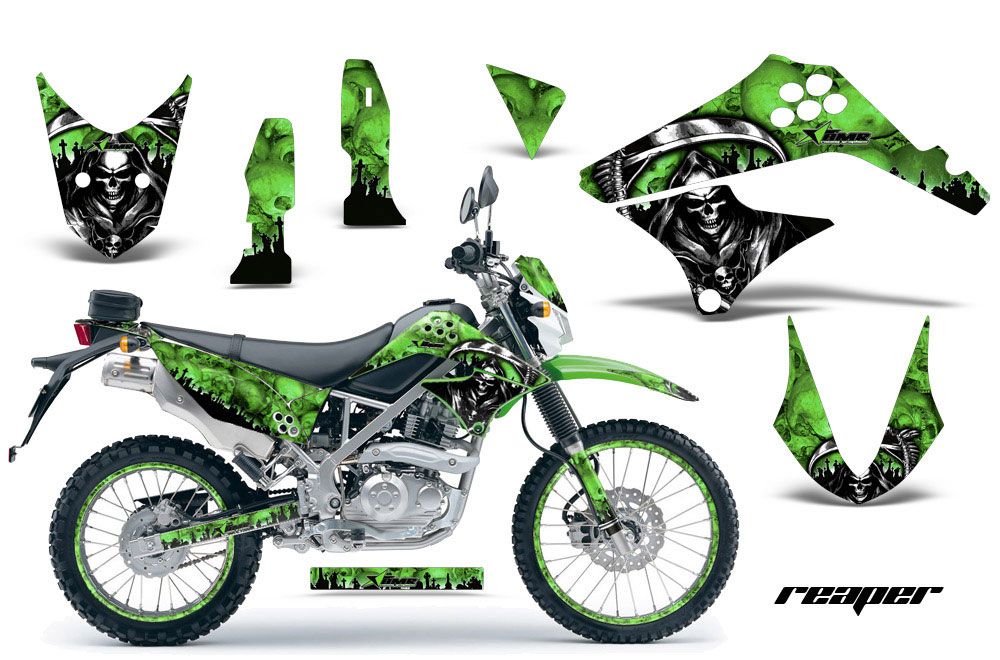 Kawasaki KLX125 D Tracker Dirt Bike Graphic Kit - 2010-2016 Reaper Green