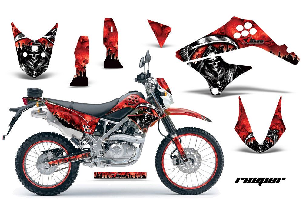 Kawasaki KLX125 D Tracker Dirt Bike Graphic Kit - 2010-2016 Reaper Red