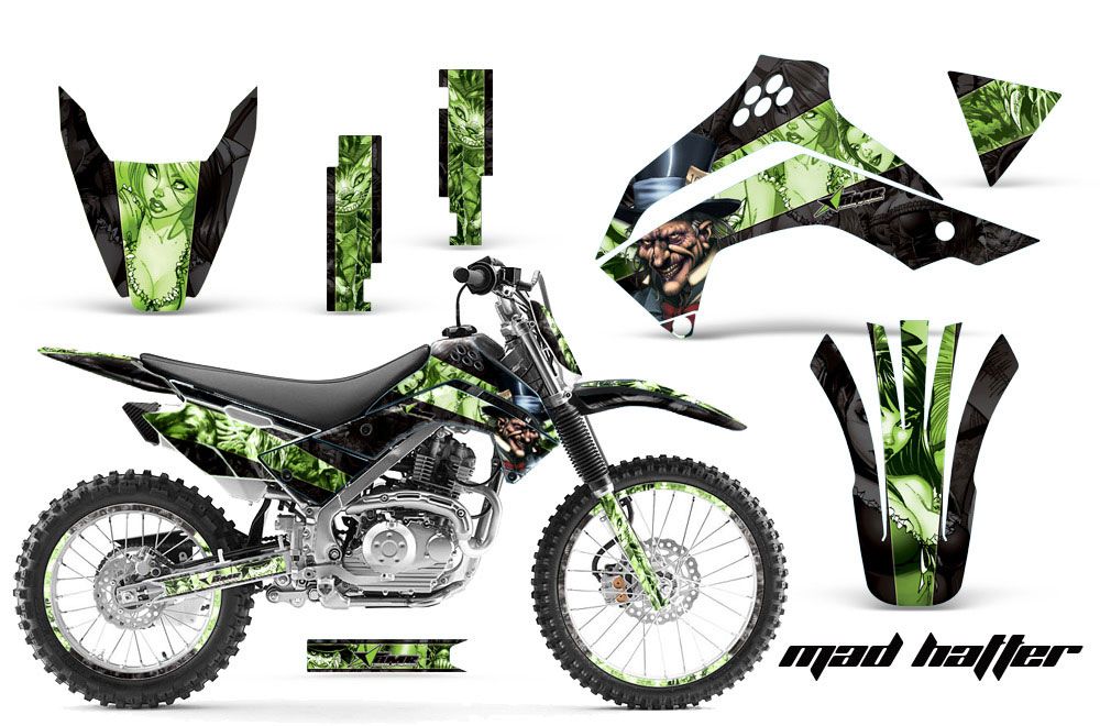 Kawasaki KLX140 Dirt Bike Graphic Kit - 2008-2021 Mad Hatter Green