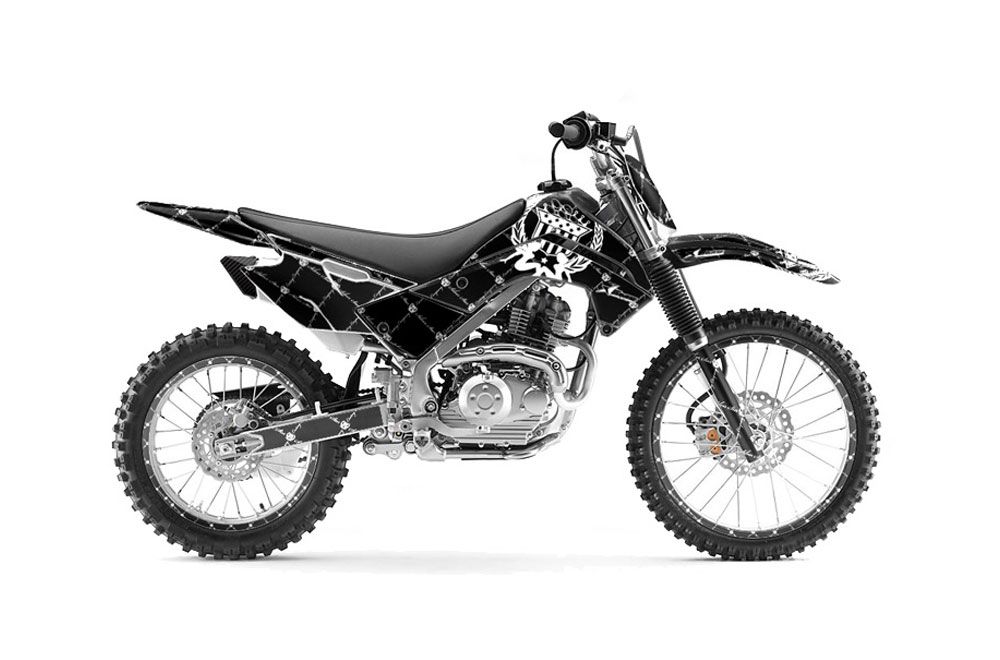 Kawasaki KLX140 Dirt Bike Graphic Kit - 2008-2021 Silver Star - Reloaded White