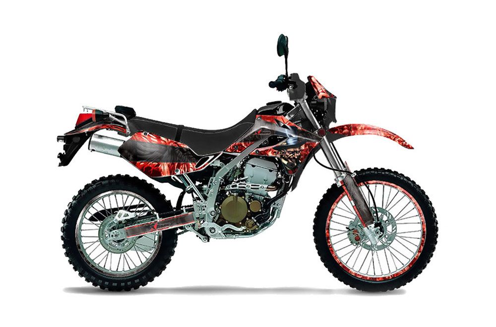 Kawasaki KLX250 Dirt Bike Graphic Kit - 2004-2007 Mad Hatter Red