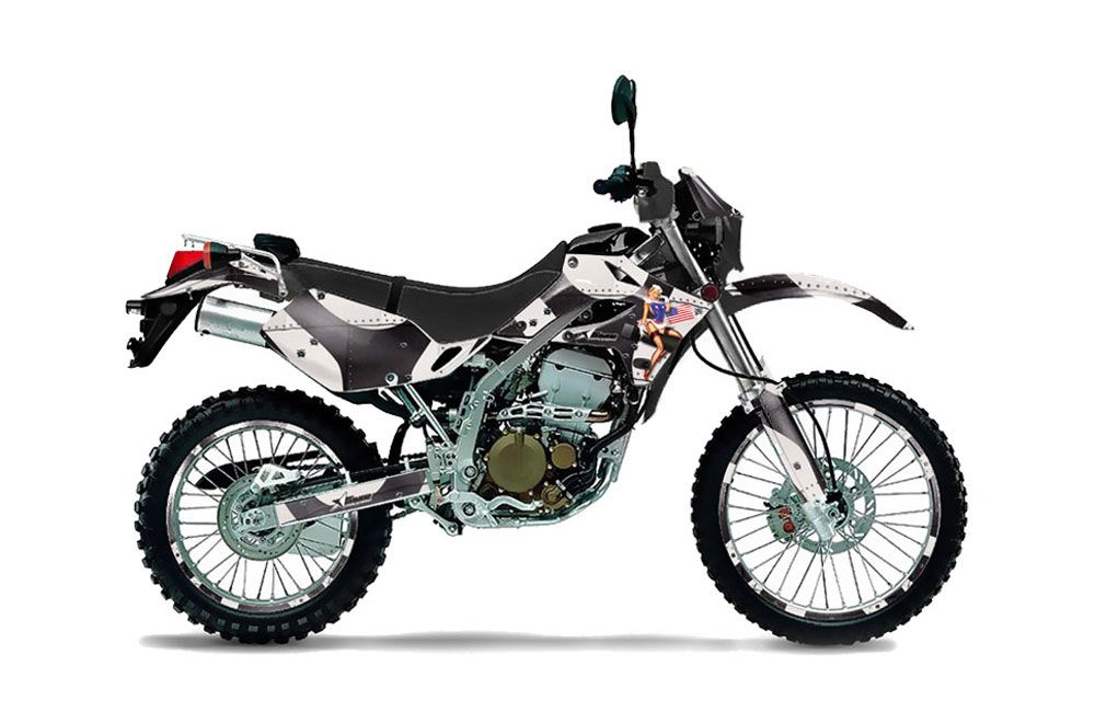 Kawasaki KLX250 Dirt Bike Graphic Kit - 2004-2007 T Bomber Black