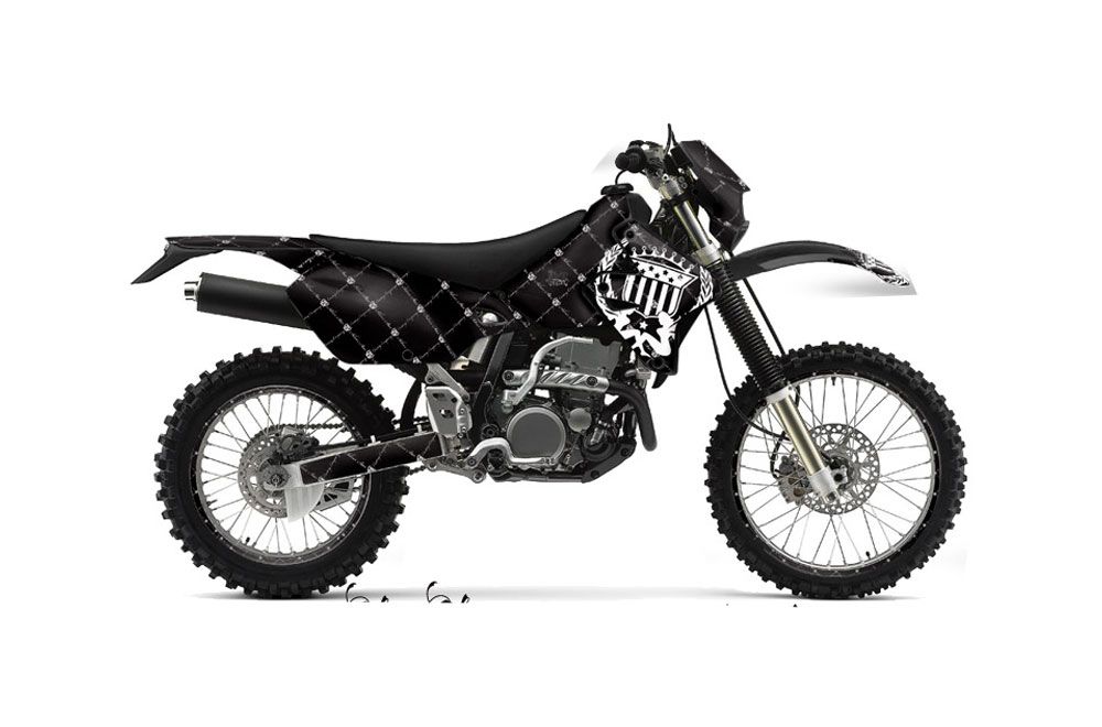 Kawasaki KLX400 Dirt Bike Graphic Kit - 2000-2016 Silver Star - Reloaded Black