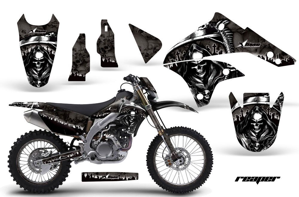 Kawasaki KLX450 Enduro Dirt Bike Graphic Kit - 2008-2016 Reaper Black