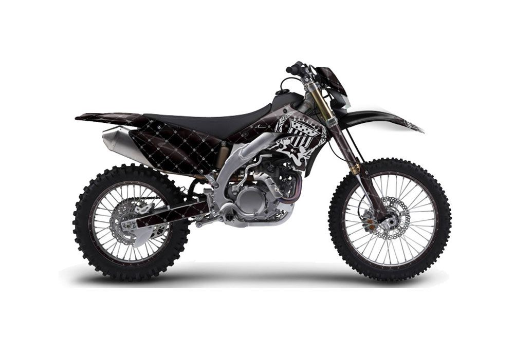 Kawasaki KLX450 Enduro Dirt Bike Graphic Kit - 2008-2016 Silver Star - Reloaded Black