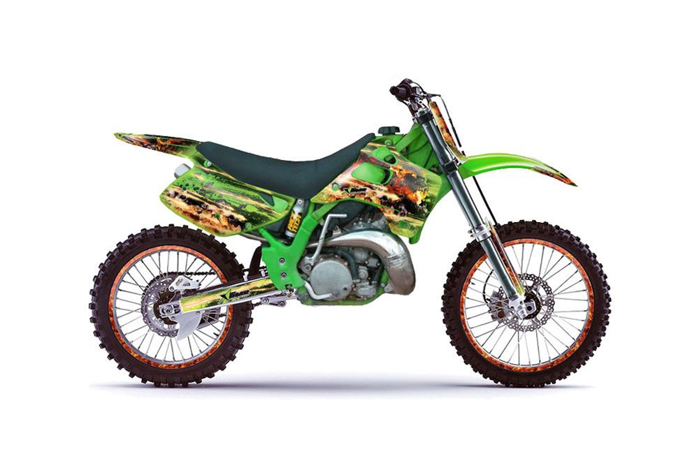 Kawasaki KX125 Dirt Bike Graphic Kit - 1992-1993 Firestorm Green