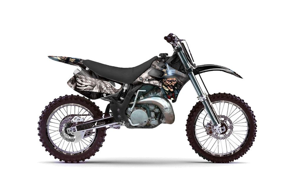 Kawasaki KX125 Dirt Bike Graphic Kit - 1992-1993 Mad Hatter Black