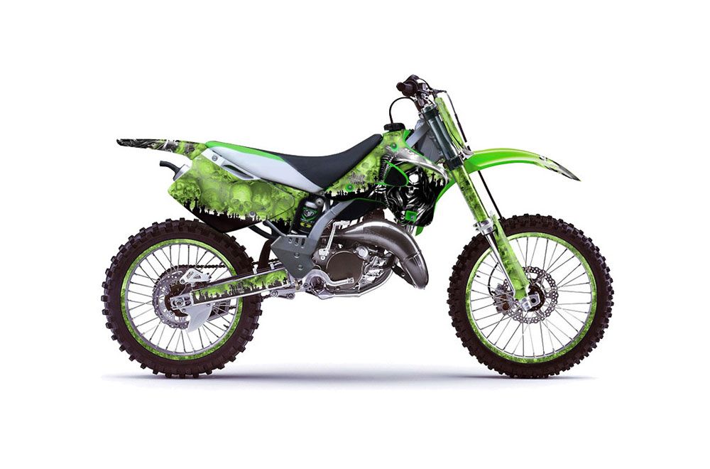 Kawasaki KX125 Dirt Bike Graphic Kit - 1994-1998 Reaper Green