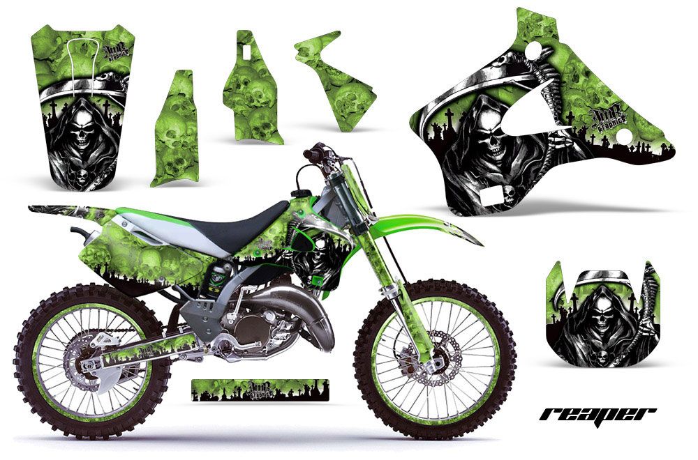 Kawasaki KX125 Dirt Bike Graphic Kit - 1994-1998 Reaper Green