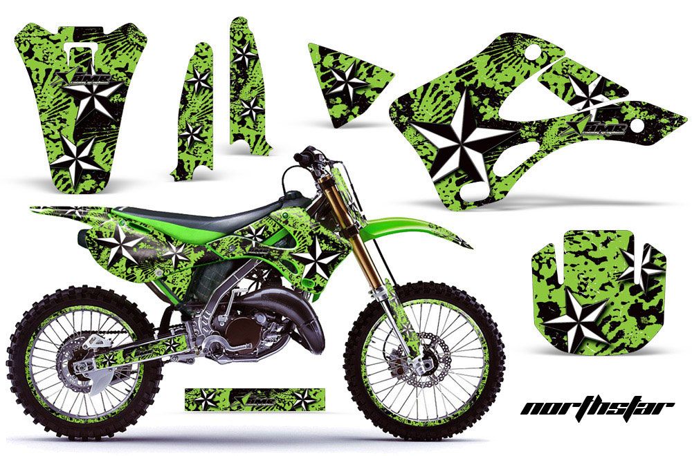 Kawasaki KX125 Dirt Bike Graphic Kit - 1999-2002 NorthStar Green