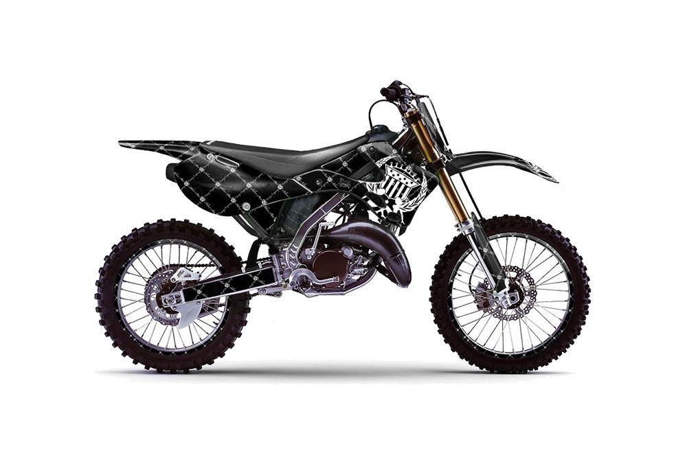 Kawasaki KX250 Dirt Bike Graphic Kit - 1999-2002 Silver Star - Reloaded White