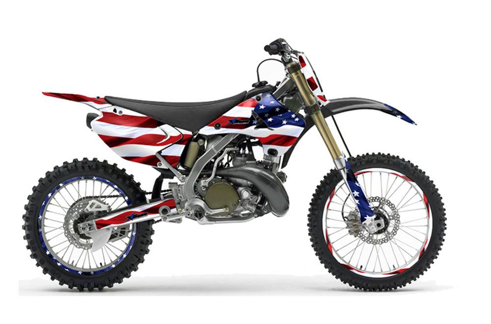 Kawasaki KX250 Dirt Bike Graphic Kit - 2003-2016 Stars and Stripes Red White & Blue