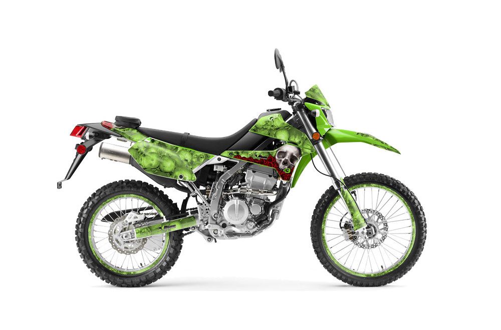 Kawasaki KLX250 Enduro Dirt Bike Graphic Kit - 2008-2018 Bone Collector Green