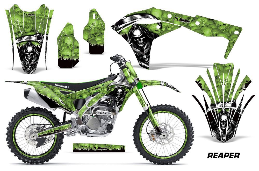 Kawasaki KX250F Dirt Bike Graphic Kit - 2017-2018 Reaper Green
