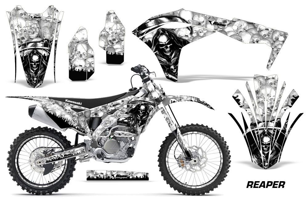Kawasaki KX250F Dirt Bike Graphic Kit - 2017-2018 Reaper White